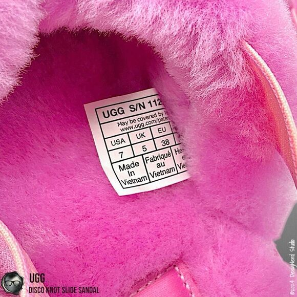 UGG DISCO KNOT PLATFORM SLIDE SANDAL IN WILDFLOWER FUCHSIA SIZE 7 WOMEN’S SHOE - Picture 14 of 15